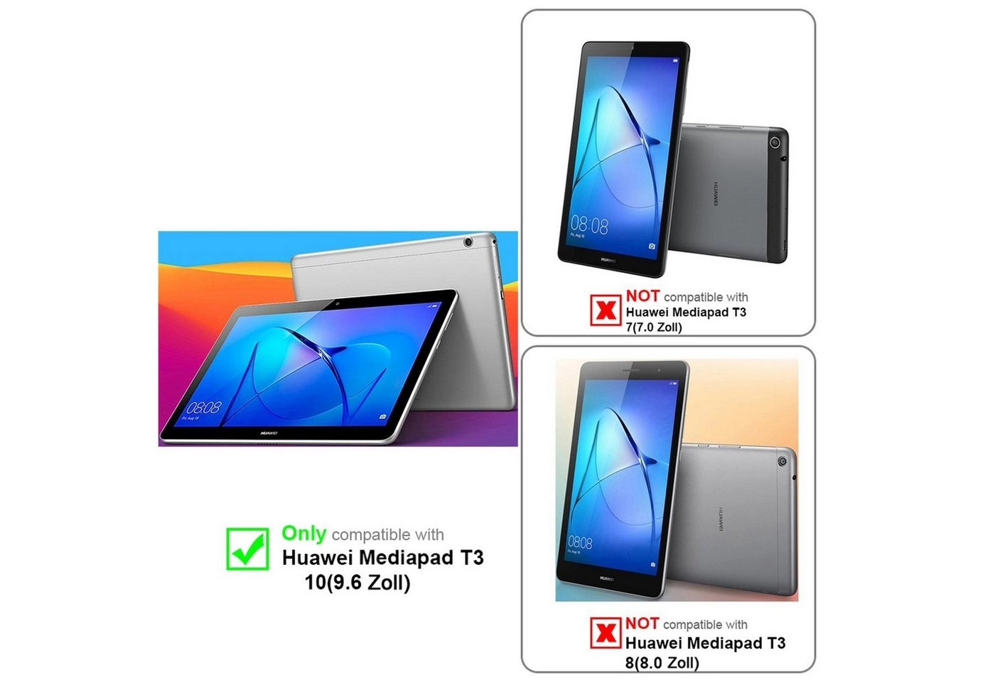 Cadorabo Tablet Hülle für Huawei MediaPad T3 10 (9,6" Zoll) in PILZ BRAUN Book Style Schutzhülle OHNE Auto Wake Up mit Standfunktion und Gummiband Verschluss