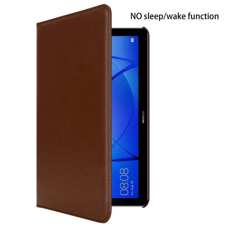 Cadorabo Tablet Hülle für Huawei MediaPad T3 10 (9,6" Zoll) in PILZ BRAUN Book Style Schutzhülle OHNE Auto Wake Up mit Standfunktion und Gummiband Verschluss