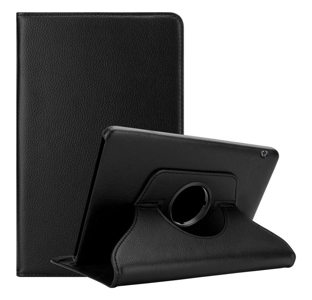 Cadorabo Tablet Hülle für Huawei MediaPad T5 10 (10,1" Zoll) in HOLUNDER SCHWARZ Book Style Schutzhülle OHNE Auto Wake Up mit Standfunktion und Gummiband Verschluss