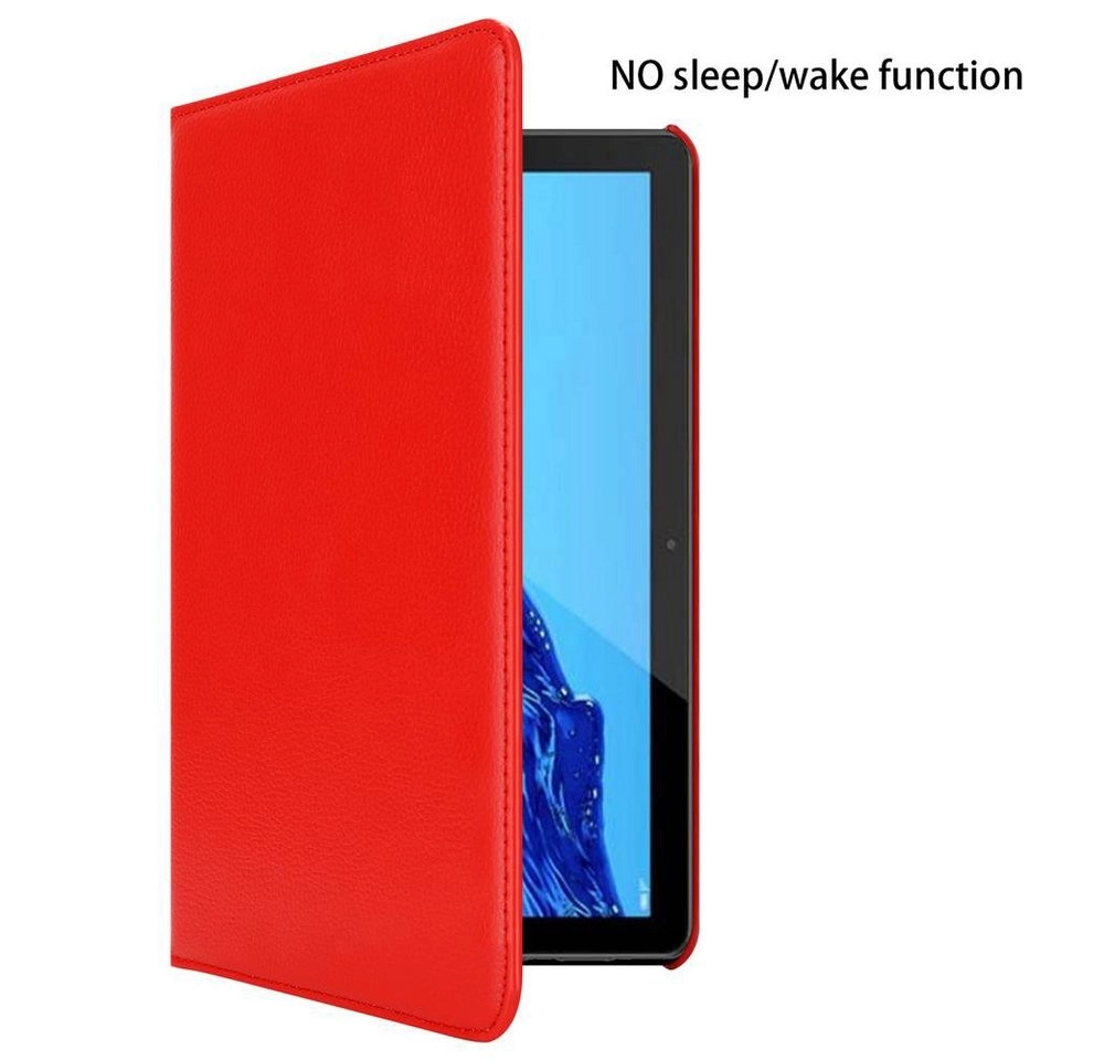 Cadorabo Tablet Hülle für Huawei MediaPad T5 10 (10,1" Zoll) in MOHN ROT Book Style Schutzhülle OHNE Auto Wake Up mit Standfunktion und Gummiband Verschluss