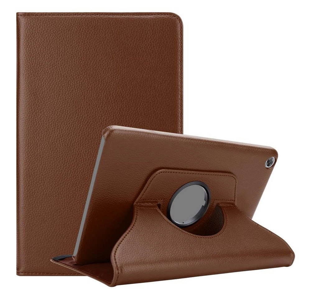 Cadorabo Tablet Hülle für Huawei MediaPad M5 8 (8,4" Zoll) in PILZ BRAUN Book Style Schutzhülle OHNE Auto Wake Up mit Standfunktion und Gummiband Verschluss