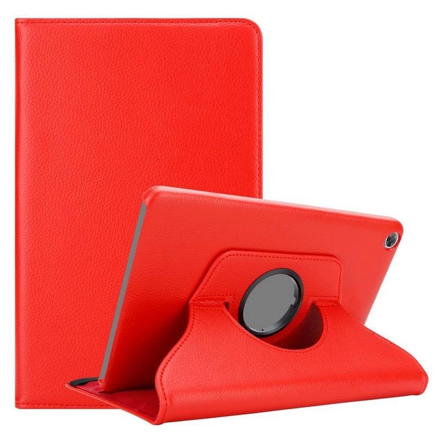 Cadorabo Tablet Hülle für Huawei MediaPad M5 / M5 PRO (10,8" Zoll) in MOHN ROT Book Style Schutzhülle OHNE Auto Wake Up mit Standfunktion und Gummiband Verschluss