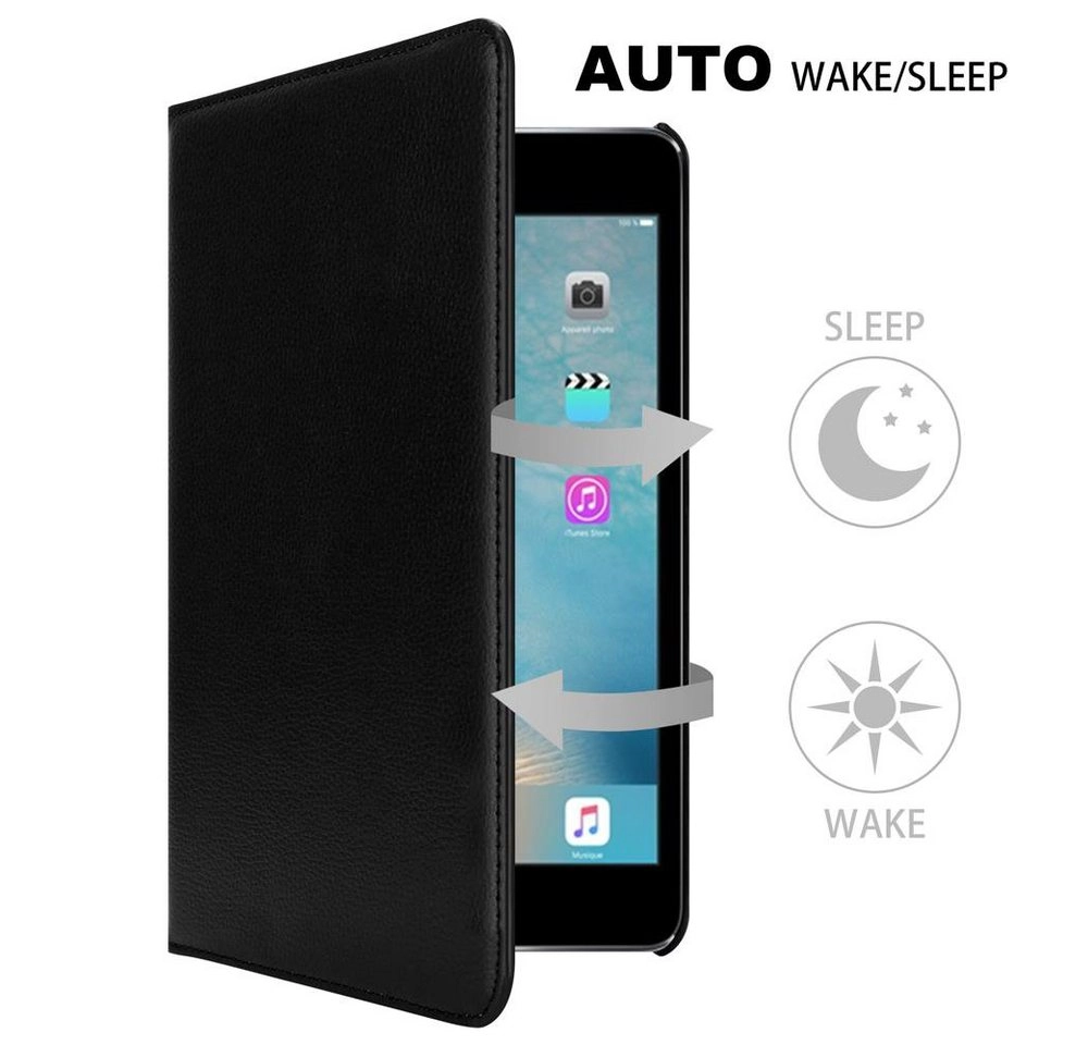 Cadorabo Tablet Hülle für Apple iPad 2 / iPad 3 / iPad 4 in HOLUNDER SCHWARZ Book Style Schutzhülle mit Auto Wake Up mit Standfunktion und Gummiband Verschluss