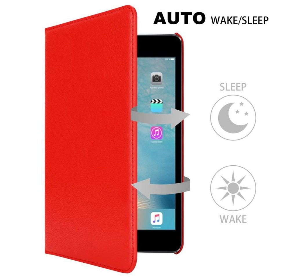 Cadorabo Tablet Hülle für Apple iPad 2 / iPad 3 / iPad 4 in MOHN ROT Book Style Schutzhülle mit Auto Wake Up mit Standfunktion und Gummiband Verschluss