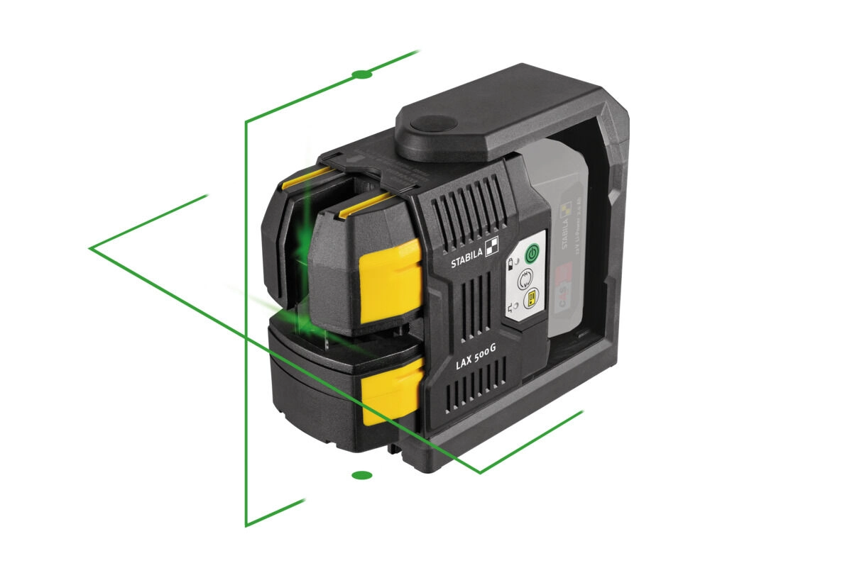 STABILA Kreuzlinien-Lot-Laser LAX 500 G Set ohne Akku und Ladegerät 5-tlg.