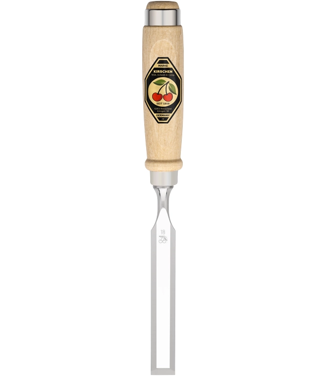 KIRSCHEN Stechbeitel mit Weißbuchenheft 18 mm Ulmer-Form 1001018 | Gravur möglich