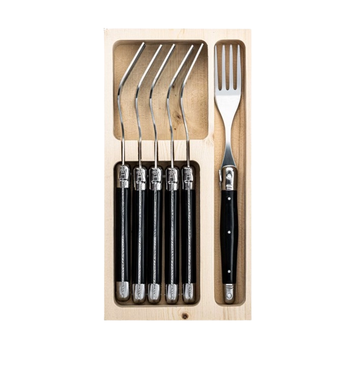 Style de Vie Laguiole Premium Line 6 Gabeln schwarz