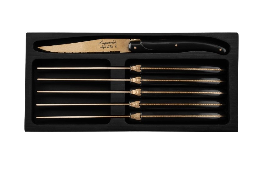 Style de Vie Laguiole Premium Line 6 Steakmesser mit Wellenschliff