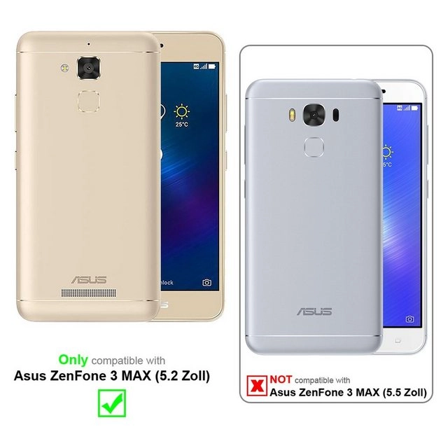 Cadorabo 3x Panzer Folie für Asus ZenFone 3 MAX Schutzfolie in KRISTALL KLAR 3er Pack Gehärtetes (Tempered) Display-Schutzglas in 9H Härte mit 3D Touch Kompatibilität