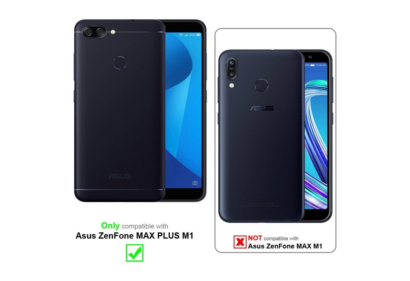 Cadorabo 3x Panzer Folie für Asus ZenFone MAX PRO M1 Schutzfolie in KRISTALL KLAR 3er Pack Gehärtetes (Tempered) Display-Schutzglas in 9H Härte mit 3D Touch Kompatibilität