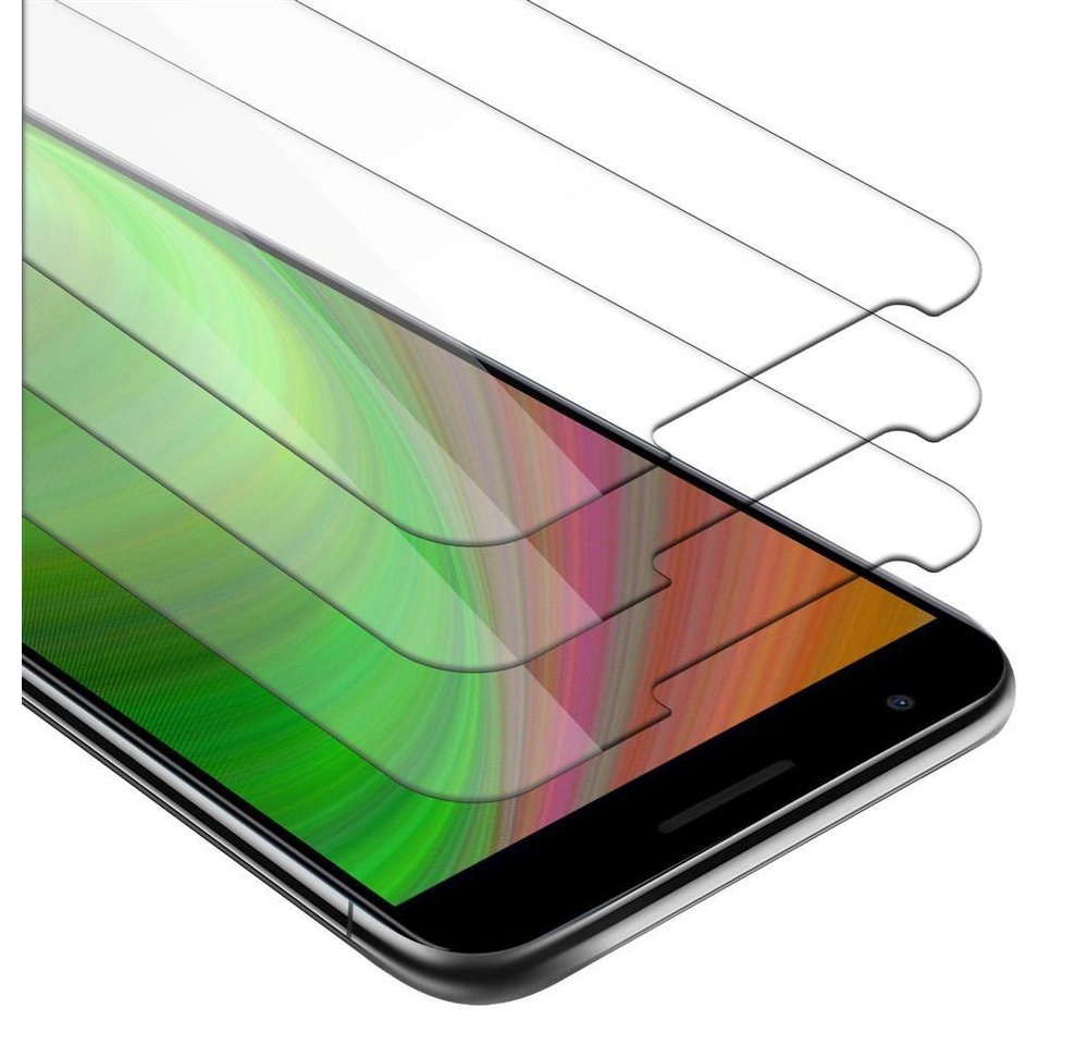 Cadorabo 3x Panzer Folie für Google Pixel 3A Schutzfolie in KRISTALL KLAR 3er Pack Gehärtetes (Tempered) Display-Schutzglas in 9H Härte mit 3D Touch Kompatibilität