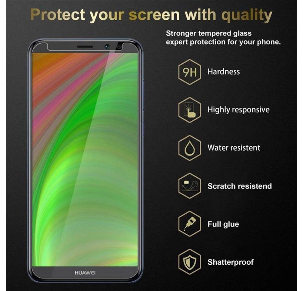 Cadorabo 3x Panzer Folie für Huawei MATE 10 LITE Schutzfolie in KRISTALL KLAR 3er Pack Gehärtetes (Tempered) Display-Schutzglas in 9H Härte mit 3D Touch Kompatibilität