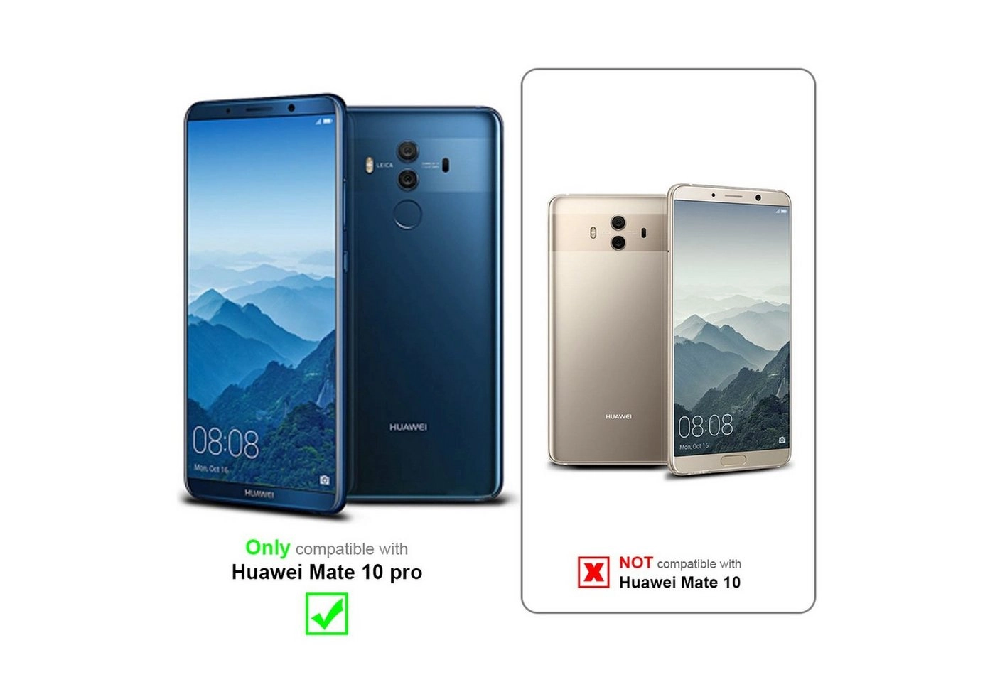 Cadorabo 3x Panzer Folie für Huawei MATE 10 PRO Schutzfolie in KRISTALL KLAR 3er Pack Gehärtetes (Tempered) Display-Schutzglas in 9H Härte mit 3D Touch Kompatibilität