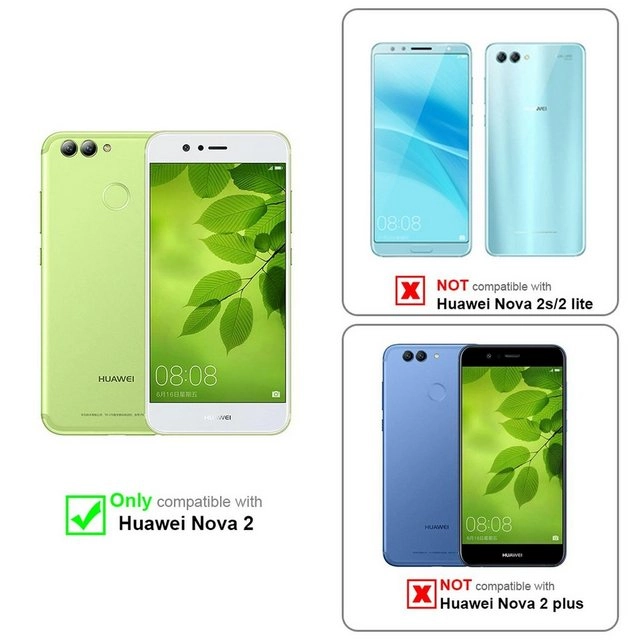 Cadorabo 3x Panzer Folie für Huawei NOVA 2 Schutzfolie in KRISTALL KLAR 3er Pack Gehärtetes (Tempered) Display-Schutzglas in 9H Härte mit 3D Touch Kompatibilität