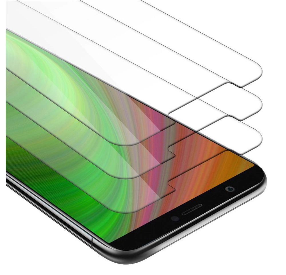 Cadorabo 3x Panzer Folie für Huawei P SMART Schutzfolie in KRISTALL KLAR 3er Pack Gehärtetes (Tempered) Display-Schutzglas in 9H Härte mit 3D Touch Kompatibilität