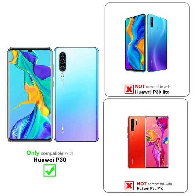 Cadorabo 3x Panzer Folie für Huawei P30 Schutzfolie in KRISTALL KLAR 3er Pack Gehärtetes (Tempered) Display-Schutzglas in 9H Härte mit 3D Touch Kompatibilität