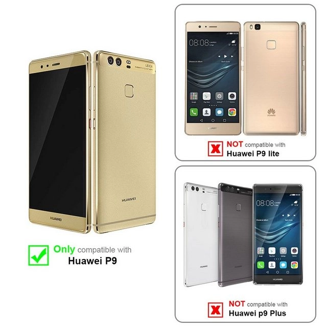 Cadorabo 3x Panzer Folie für Huawei P9 Schutzfolie in KRISTALL KLAR 3er Pack Gehärtetes (Tempered) Display-Schutzglas in 9H Härte mit 3D Touch Kompatibilität