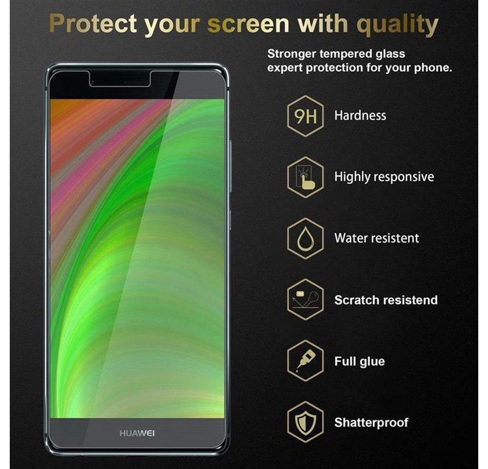 Cadorabo 3x Panzer Folie für Huawei P9 Schutzfolie in KRISTALL KLAR 3er Pack Gehärtetes (Tempered) Display-Schutzglas in 9H Härte mit 3D Touch Kompatibilität