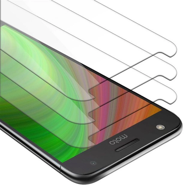 Cadorabo 3x Panzer Folie für Motorola MOTO Z PLAY Schutzfolie in KRISTALL KLAR 3er Pack Gehärtetes (Tempered) Display-Schutzglas in 9H Härte mit 3D Touch Kompatibilität