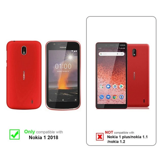 Cadorabo 3x Panzer Folie für Nokia 1 2017 Schutzfolie in KRISTALL KLAR 3er Pack Gehärtetes (Tempered) Display-Schutzglas in 9H Härte mit 3D Touch Kompatibilität