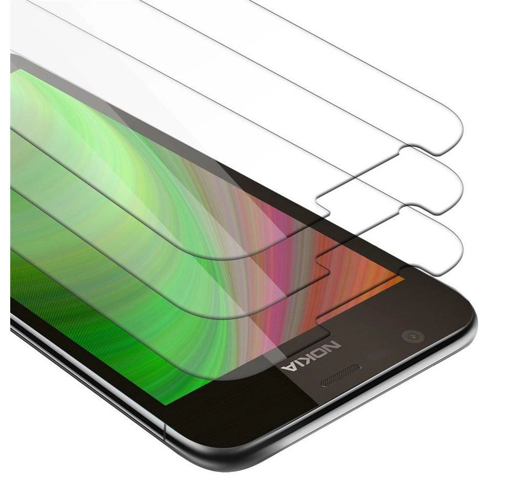 Cadorabo 3x Panzer Folie für Nokia 1 2017 Schutzfolie in KRISTALL KLAR 3er Pack Gehärtetes (Tempered) Display-Schutzglas in 9H Härte mit 3D Touch Kompatibilität