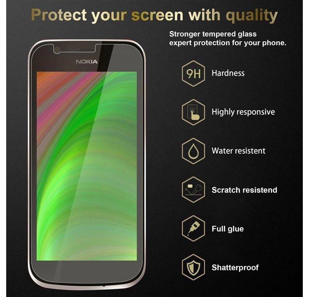 Cadorabo 3x Panzer Folie für Nokia 1 2017 Schutzfolie in KRISTALL KLAR 3er Pack Gehärtetes (Tempered) Display-Schutzglas in 9H Härte mit 3D Touch Kompatibilität