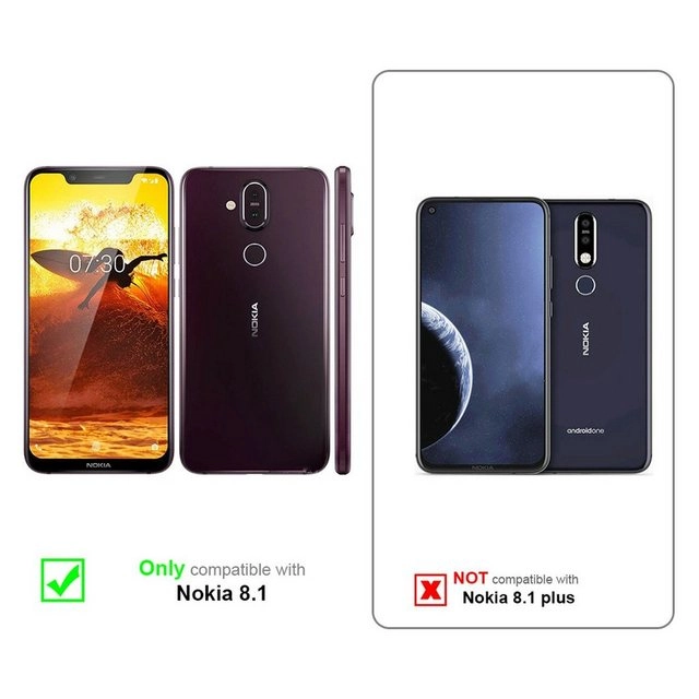 Cadorabo 3x Panzer Folie für Nokia 8.1 2018 Schutzfolie in KRISTALL KLAR 3er Pack Gehärtetes (Tempered) Display-Schutzglas in 9H Härte mit 3D Touch Kompatibilität