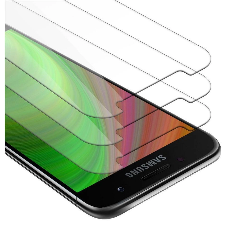 Cadorabo 3x Panzer Folie für Samsung Galaxy A7 2017 Schutzfolie in KRISTALL KLAR 3er Pack Gehärtetes (Tempered) Display-Schutzglas in 9H Härte mit 3D Touch Kompatibilität