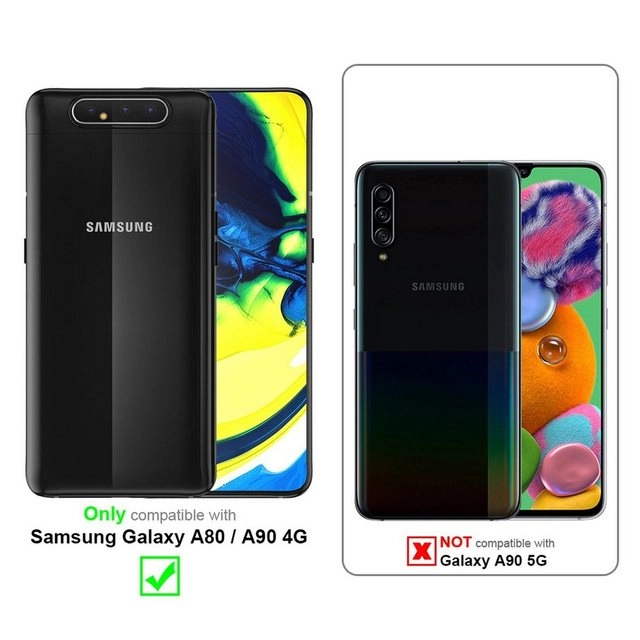Cadorabo 3x Panzer Folie für Samsung Galaxy A90 Schutzfolie in KRISTALL KLAR 3er Pack Gehärtetes (Tempered) Display-Schutzglas in 9H Härte mit 3D Touch Kompatibilität