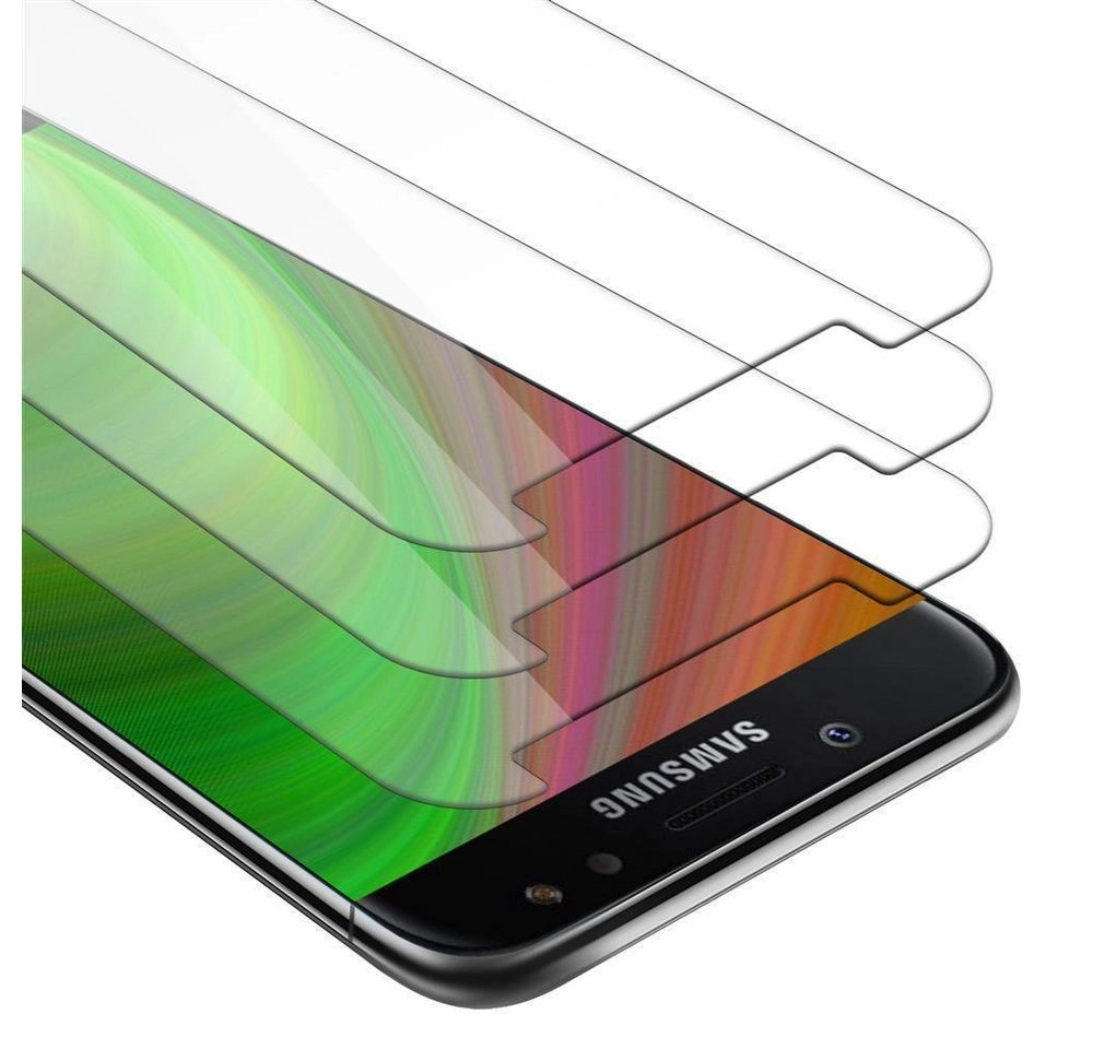 Cadorabo 3x Panzer Folie für Samsung Galaxy J7 2018 Schutzfolie in KRISTALL KLAR 3er Pack Gehärtetes (Tempered) Display-Schutzglas in 9H Härte mit 3D Touch Kompatibilität