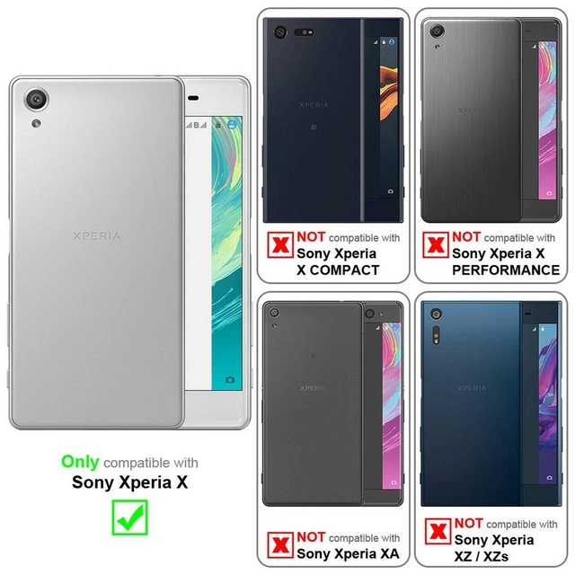 Cadorabo 3x Panzer Folie für Sony Xperia X Schutzfolie in KRISTALL KLAR 3er Pack Gehärtetes (Tempered) Display-Schutzglas in 9H Härte mit 3D Touch Kompatibilität