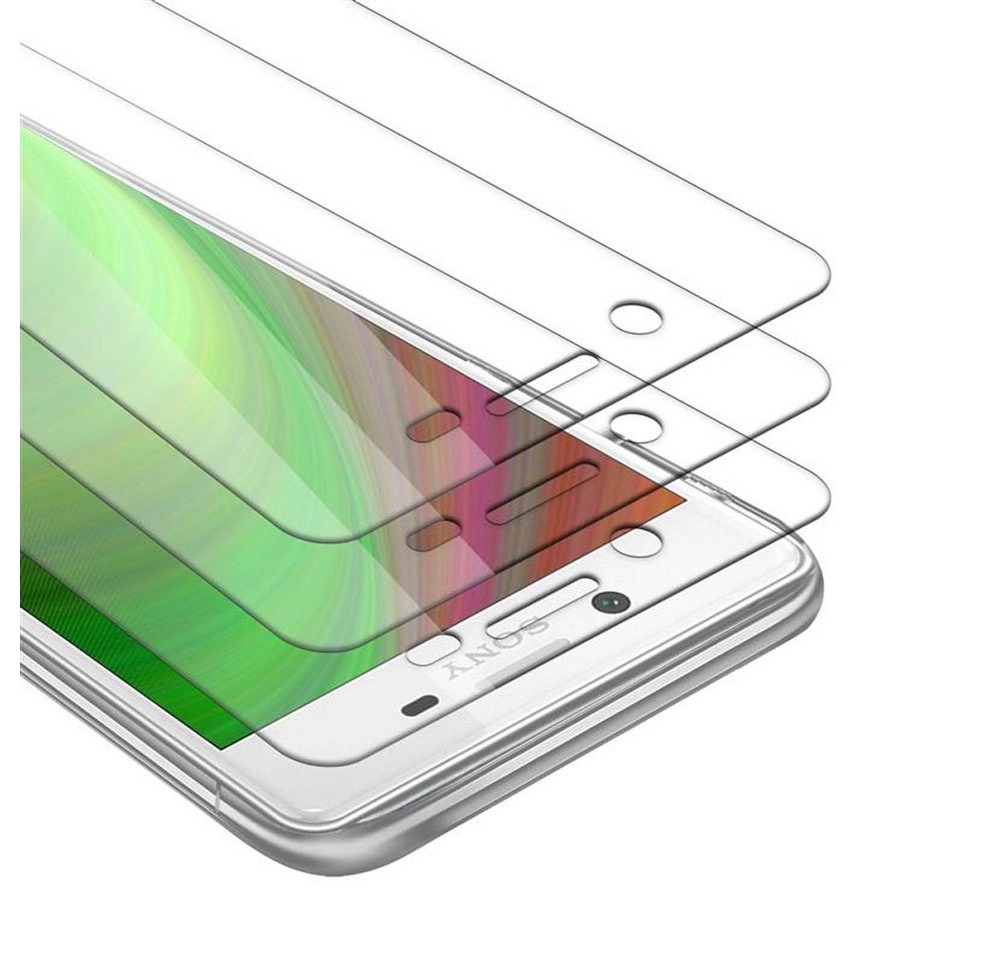 Cadorabo 3x Panzer Folie für Sony Xperia X Schutzfolie in KRISTALL KLAR 3er Pack Gehärtetes (Tempered) Display-Schutzglas in 9H Härte mit 3D Touch Kompatibilität
