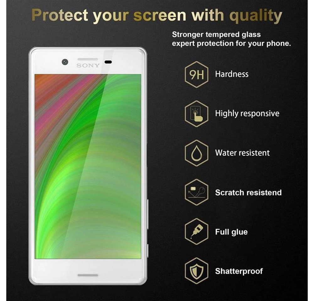 Cadorabo 3x Panzer Folie für Sony Xperia X Schutzfolie in KRISTALL KLAR 3er Pack Gehärtetes (Tempered) Display-Schutzglas in 9H Härte mit 3D Touch Kompatibilität