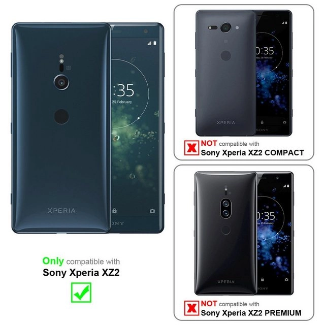 Cadorabo 3x Panzer Folie für Sony Xperia XZ2 Schutzfolie in KRISTALL KLAR 3er Pack Gehärtetes (Tempered) Display-Schutzglas in 9H Härte mit 3D Touch Kompatibilität