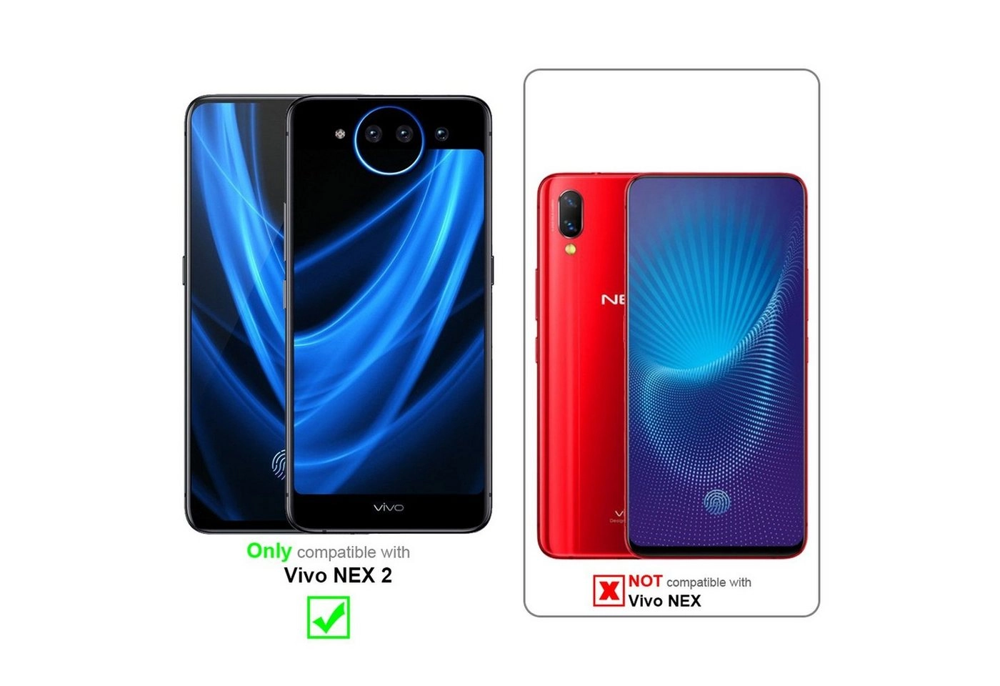 Cadorabo 3x Panzer Folie für Vivo NEX 2 Schutzfolie in KRISTALL KLAR 3er Pack Gehärtetes (Tempered) Display-Schutzglas in 9H Härte mit 3D Touch Kompatibilität
