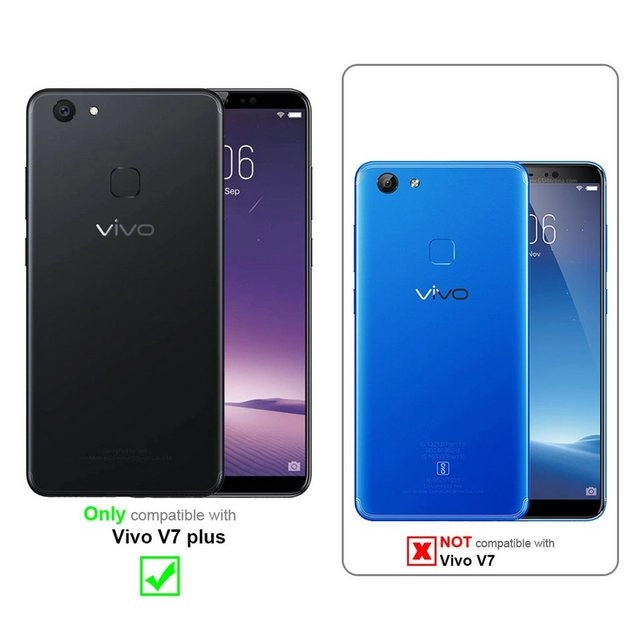 Cadorabo 3x Panzer Folie für Vivo V7 PLUS Schutzfolie in KRISTALL KLAR 3er Pack Gehärtetes (Tempered) Display-Schutzglas in 9H Härte mit 3D Touch Kompatibilität