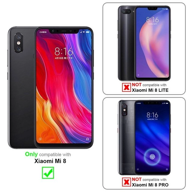 Cadorabo 3x Panzer Folie für Xiaomi 8 Schutzfolie in KRISTALL KLAR 3er Pack Gehärtetes (Tempered) Display-Schutzglas in 9H Härte mit 3D Touch Kompatibilität