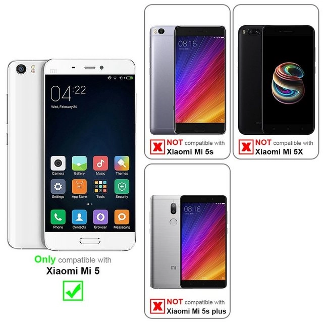 Cadorabo 3x Panzer Folie für Xiaomi Mi 5 Schutzfolie in KRISTALL KLAR 3er Pack Gehärtetes (Tempered) Display-Schutzglas in 9H Härte mit 3D Touch Kompatibilität