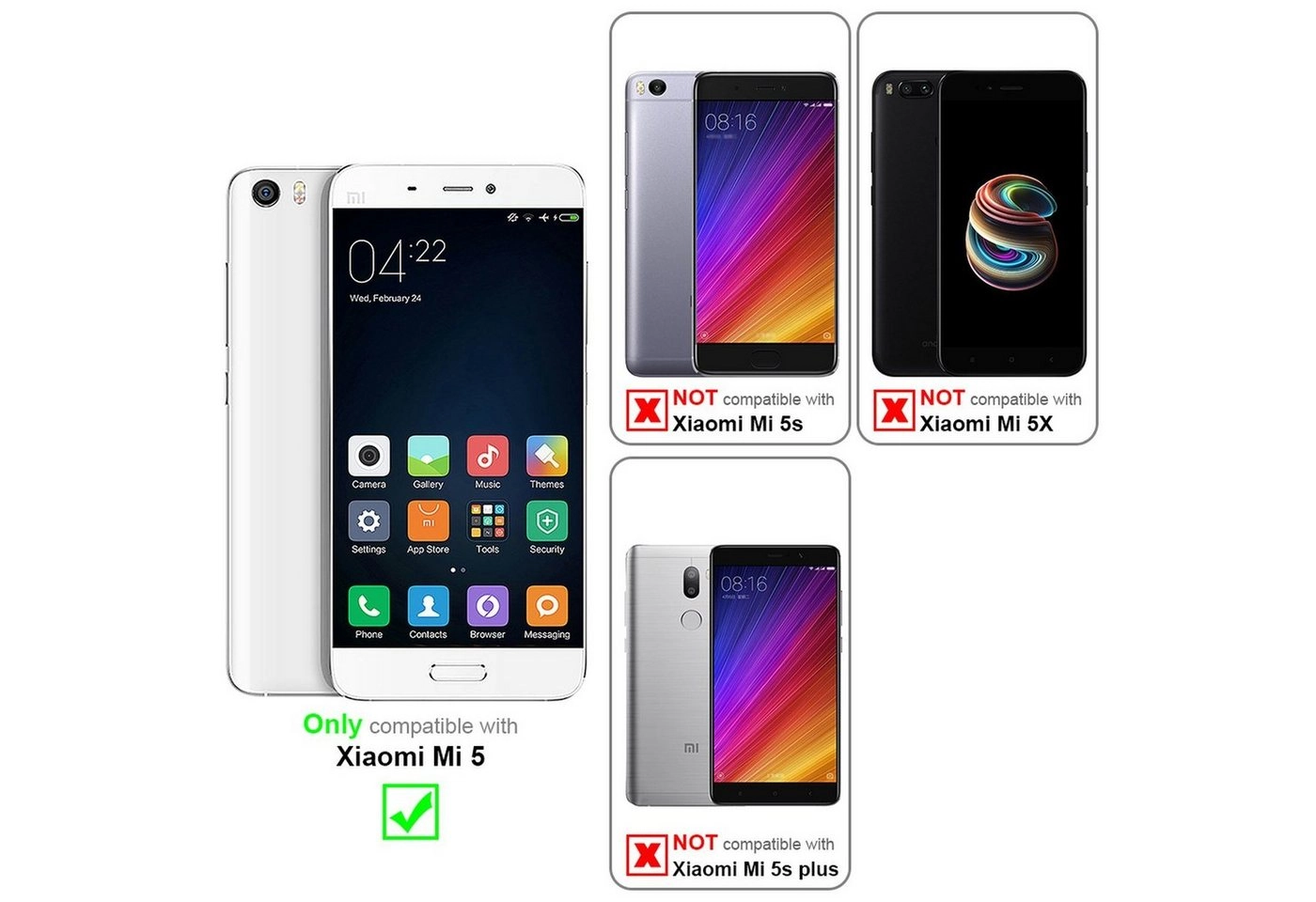 Cadorabo 3x Panzer Folie für Xiaomi Mi 5 Schutzfolie in KRISTALL KLAR 3er Pack Gehärtetes (Tempered) Display-Schutzglas in 9H Härte mit 3D Touch Kompatibilität