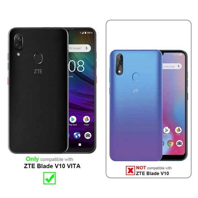 Cadorabo 3x Panzer Folie für ZTE Blade V10 Vita Schutzfolie in KRISTALL KLAR 3er Pack Gehärtetes (Tempered) Display-Schutzglas in 9H Härte mit 3D Touch Kompatibilität
