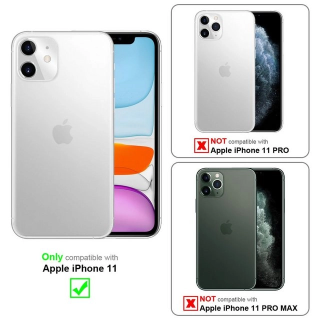 Cadorabo 3x Vollbild Panzer Folie für Apple iPhone 11 (XI) Schutzfolie in TRANSPARENT mit SCHWARZ 3er Pack Gehärtetes (Tempered) Display-Schutzglas in 9H Härte mit 3D Touch