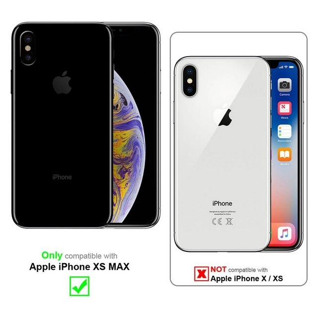 Cadorabo 3x Vollbild Panzer Folie für Apple iPhone XS MAX Schutzfolie in TRANSPARENT mit SCHWARZ 3er Pack Gehärtetes (Tempered) Display-Schutzglas in 9H Härte mit 3D Touch