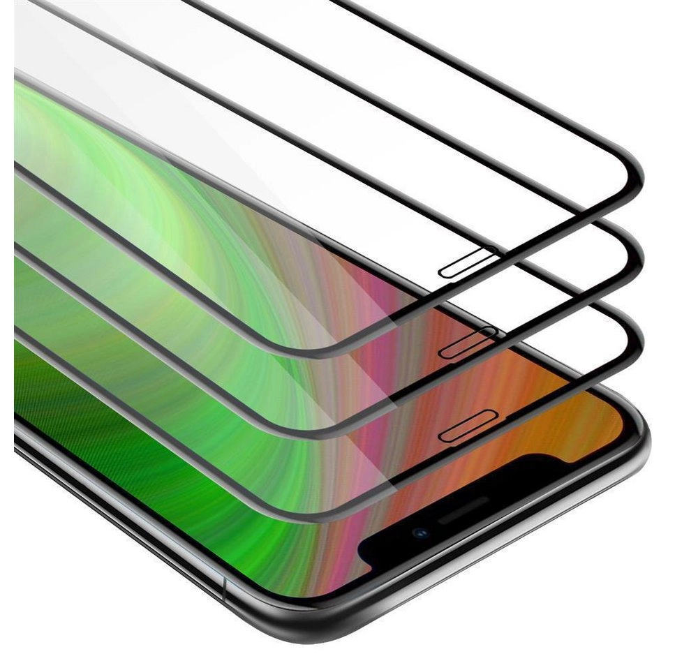 Cadorabo 3x Vollbild Panzer Folie für Apple iPhone XS MAX Schutzfolie in TRANSPARENT mit SCHWARZ 3er Pack Gehärtetes (Tempered) Display-Schutzglas in 9H Härte mit 3D Touch