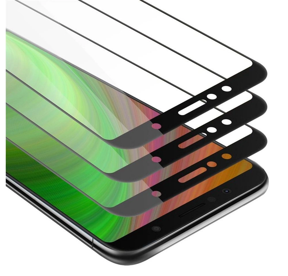Cadorabo 3x Vollbild Panzer Folie für Asus ZenFone MAX PRO M1 Schutzfolie in TRANSPARENT mit SCHWARZ 3er Pack Gehärtetes (Tempered) Display-Schutzglas in 9H Härte mit 3D Touch