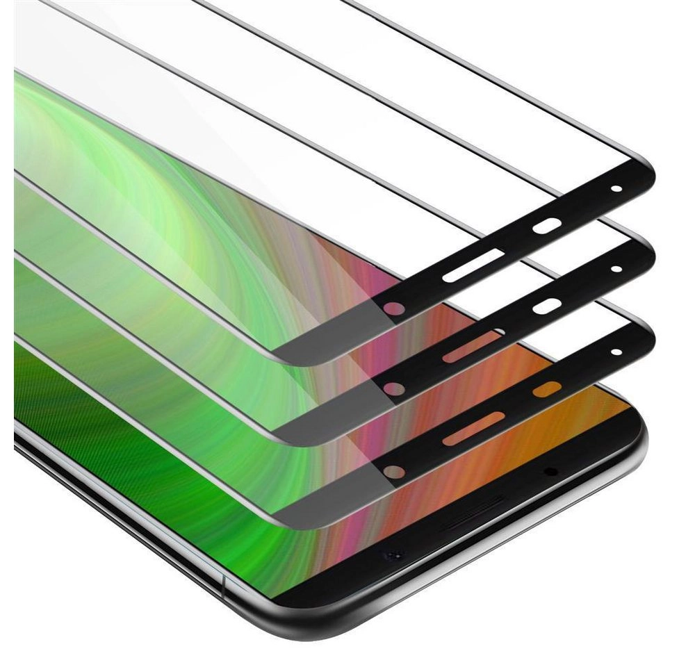 Cadorabo 3x Vollbild Panzer Folie für Huawei MATE 10 / Nova 2i Schutzfolie in TRANSPARENT mit SCHWARZ 3er Pack Gehärtetes (Tempered) Display-Schutzglas in 9H Härte mit 3D Touch