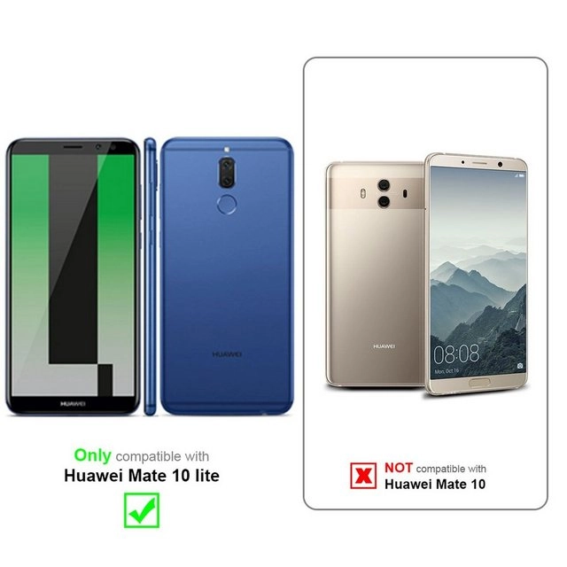 Cadorabo 3x Vollbild Panzer Folie für Huawei MATE 10 LITE Schutzfolie in TRANSPARENT mit SCHWARZ 3er Pack Gehärtetes (Tempered) Display-Schutzglas in 9H Härte mit 3D Touch