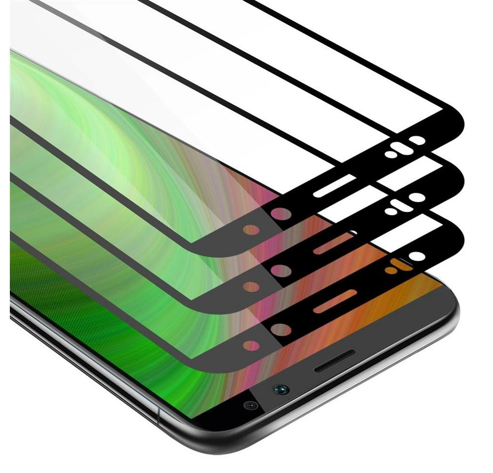 Cadorabo 3x Vollbild Panzer Folie für Huawei MATE 10 LITE Schutzfolie in TRANSPARENT mit SCHWARZ 3er Pack Gehärtetes (Tempered) Display-Schutzglas in 9H Härte mit 3D Touch