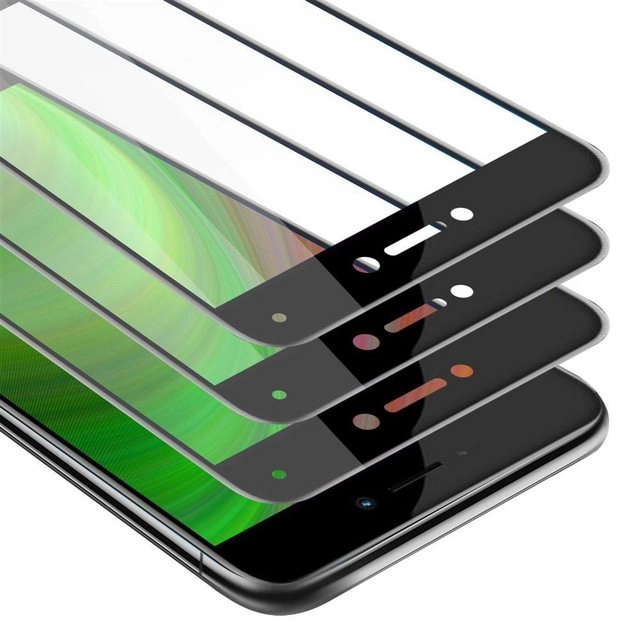 Cadorabo 3x Vollbild Panzer Folie für Huawei NOVA LITE Schutzfolie in TRANSPARENT mit SCHWARZ 3er Pack Gehärtetes (Tempered) Display-Schutzglas in 9H Härte mit 3D Touch