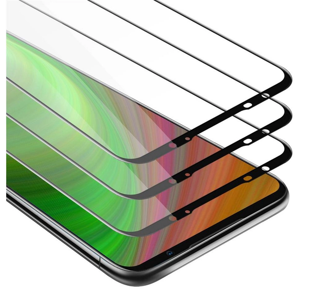 Cadorabo 3x Vollbild Panzer Folie für MEIZU 16s Schutzfolie in TRANSPARENT mit SCHWARZ 3er Pack Gehärtetes (Tempered) Display-Schutzglas in 9H Härte mit 3D Touch