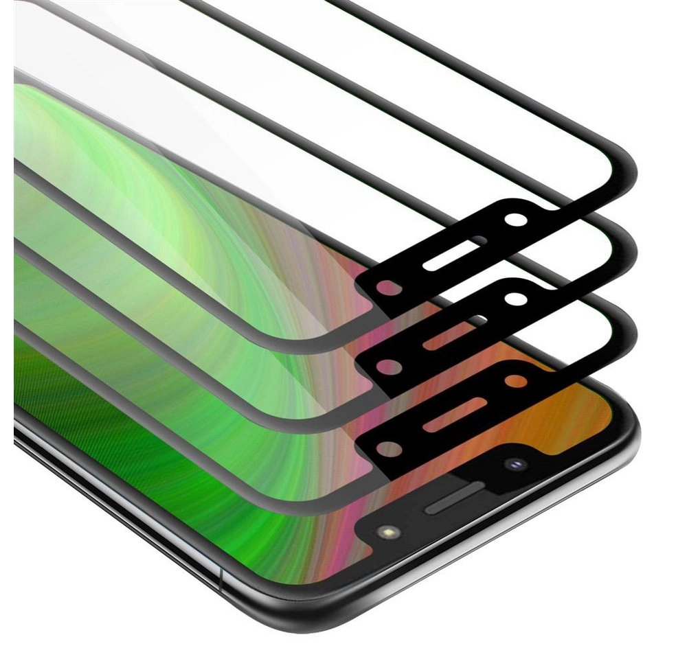 Cadorabo 3x Vollbild Panzer Folie für Motorola MOTO G7 PLAY Schutzfolie in TRANSPARENT mit SCHWARZ 3er Pack Gehärtetes (Tempered) Display-Schutzglas in 9H Härte mit 3D Touch